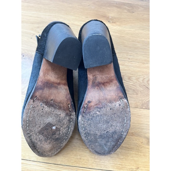 Rag & Bone Harrow Western BLACK Calf Hair Ankle Bootie Heeled Size 8.5 - Picture 4 of 6